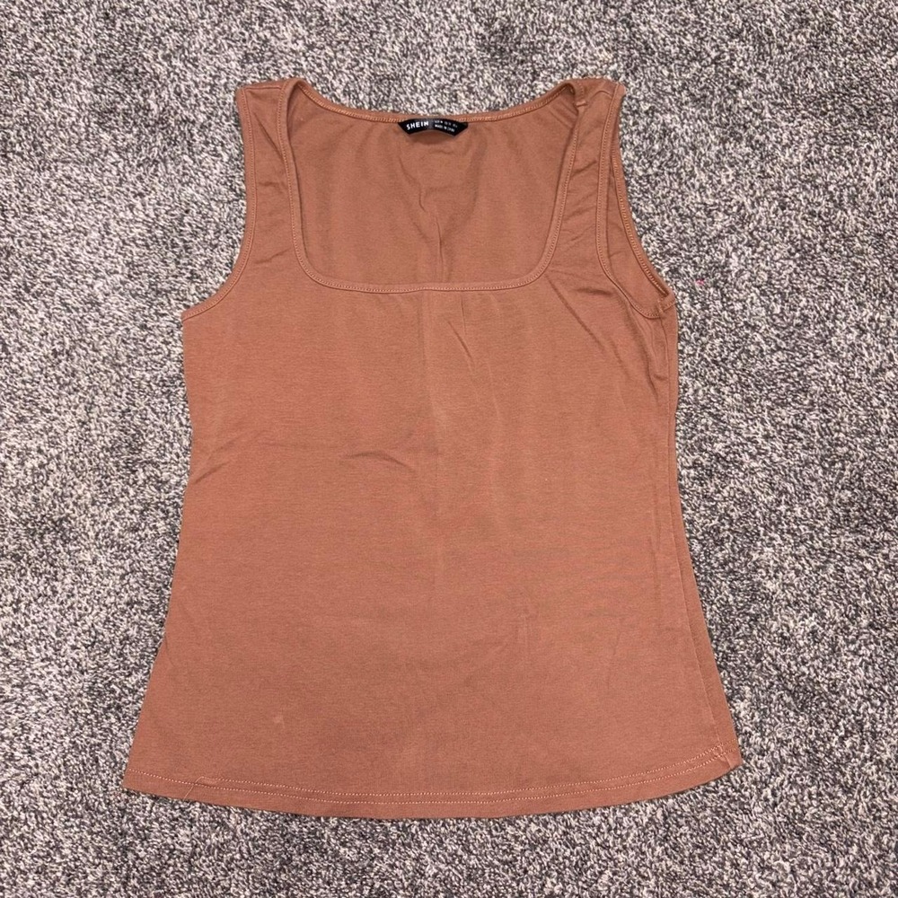 SHEIN brown square neck tank top in a M.